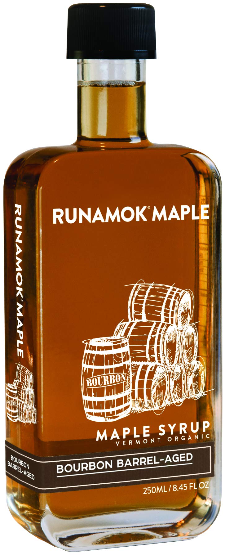 Runamok Organic Bourbon Barrel Aged Maple Syrup, Pure Vermont Maple Syrup, 8.45 Fl Oz (250mL)