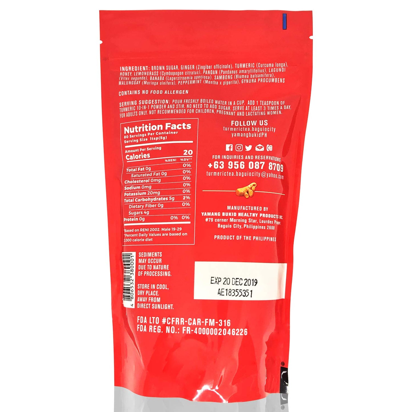 Yamang Bukid'S Turmeric 10-In-1 Herbal Tea 400G