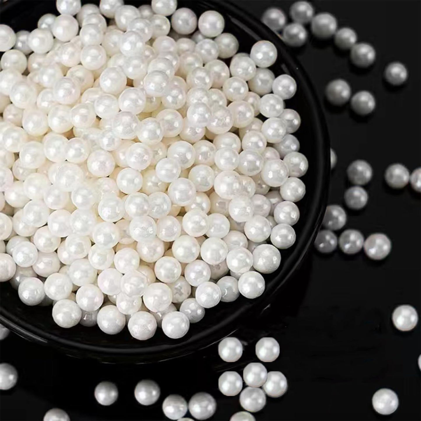 Sentovac 4Mm White Pearl Sprinkles Edible Cake Decorating Sugar Candy Cookie Cake Cupcake Topper Ice Cream Baking Decorations Ha