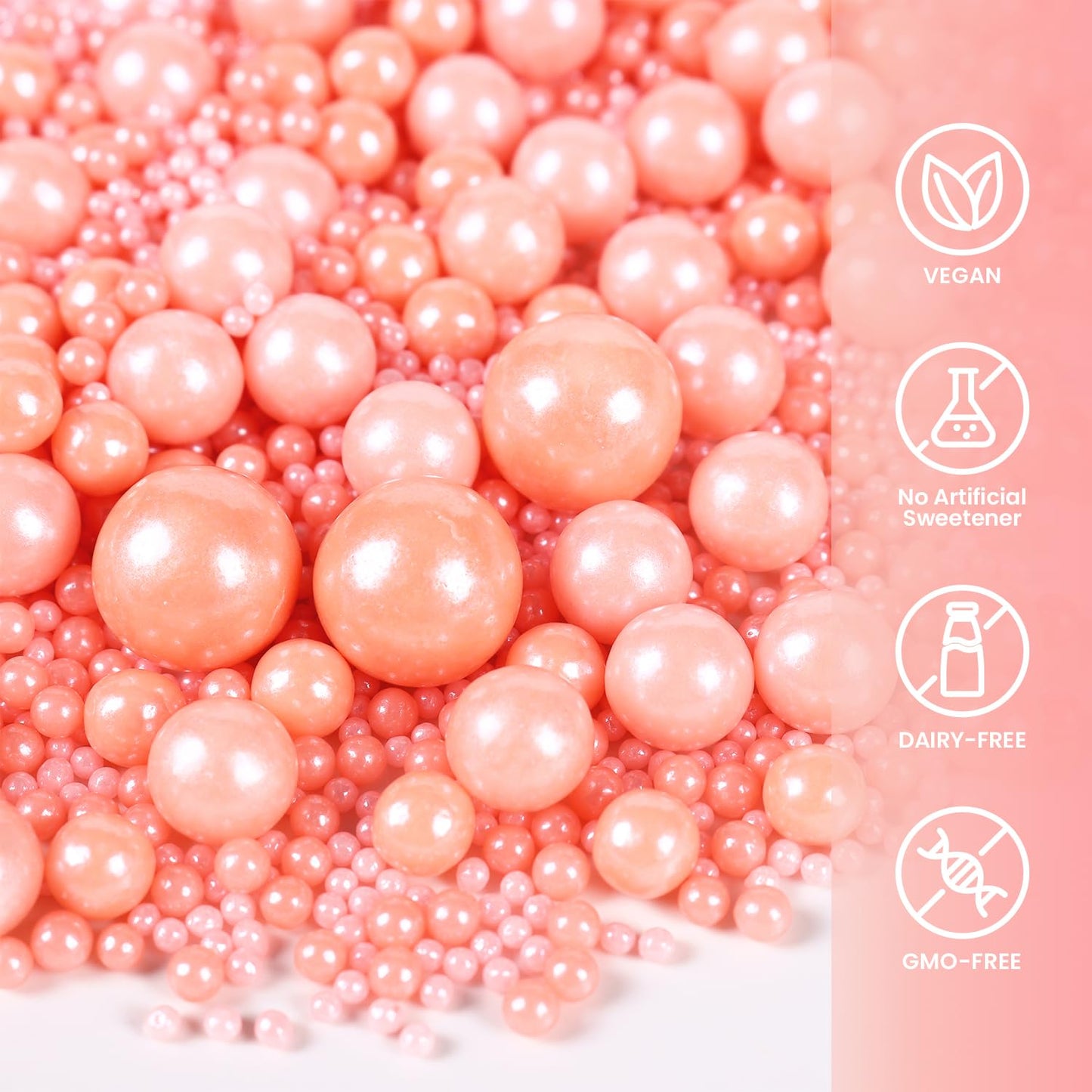 Light Pink Sprinkles For Cake Decorating, Edible Pearl Sprinkles For Cupcake Toppers Baking Decorations Cookie Decorating Lover
