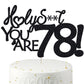 78 Cake Toppers, 78 Birthday Cake Toppers-Black Glitter, Funny 78th Cake Topper for Men For Women, 78th birthday decorations,78t