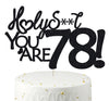 78 Cake Toppers, 78 Birthday Cake Toppers-Black Glitter, Funny 78th Cake Topper for Men For Women, 78th birthday decorations,78t