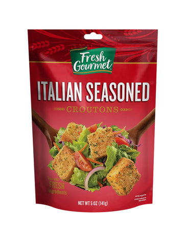 Fresh Gourmet Premium Croutons | Italian Seasoned | 5 Ounce (Pack Of 6) | Crunchy Salad Topper