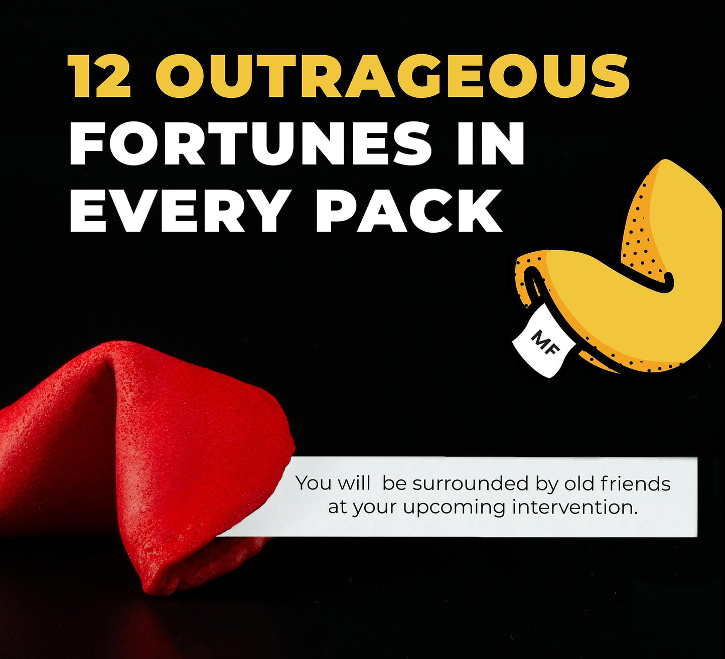 MISS FORTUNES Funny Fortune Cookies, Box of 12 Individually Wrapped, Great for Cocktail Parties, Boozy Dozen