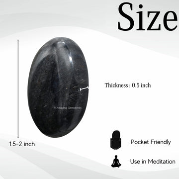 Blue Aventurine Palm Stone For Third Eye Chakra - Pocket Massage Worry Stone For Natural Body Chakra Balancing, Reiki Healing An