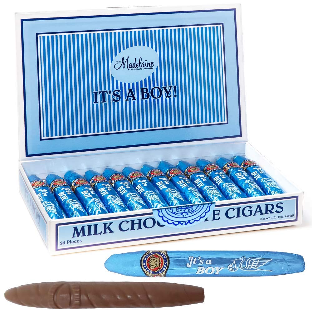 Madelaine Chocolate-ItS A Boy Milk Chocolate Herbal Sticks  Box Of 24 - 3/4 Oz Each  Net Wt. 1Lb. 2 Oz(510 G)