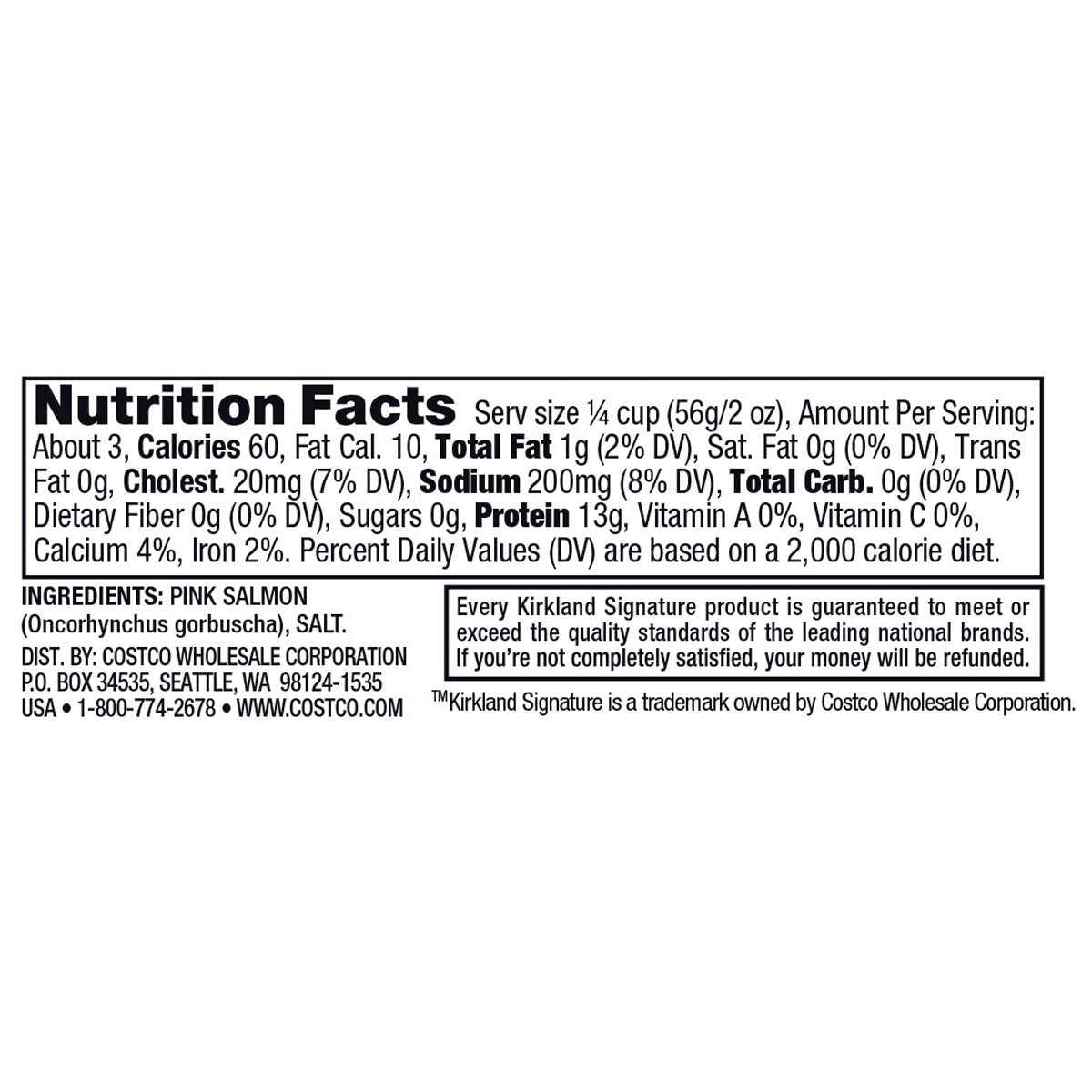 Kirkland Signature Wild Alaskan Pink Salmon, 6 Oz, 6-Count