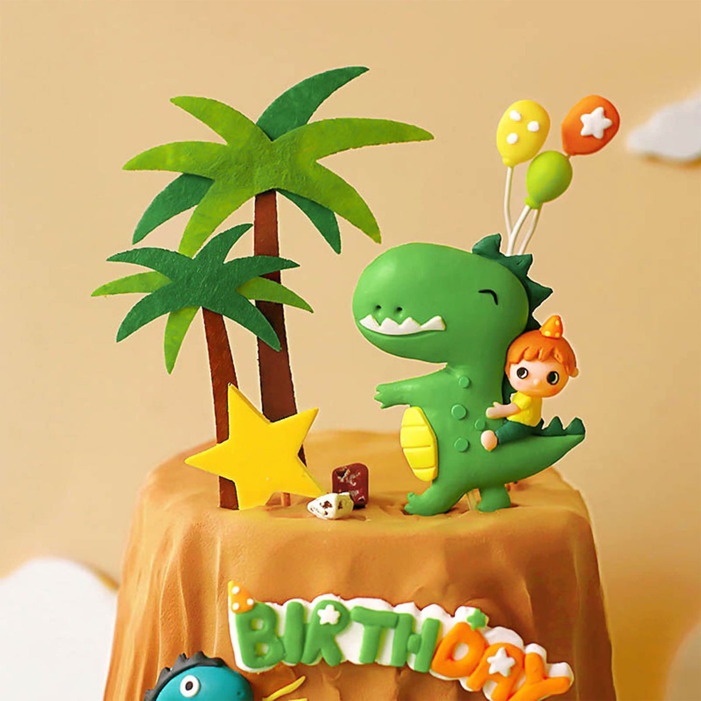 Gyufise 10 Pack Dinosaur Cake Decorations Dinosaur Babyshower Happy Birthday Cupcake Topper Dinosaur Cake Toppers For Kids Birth