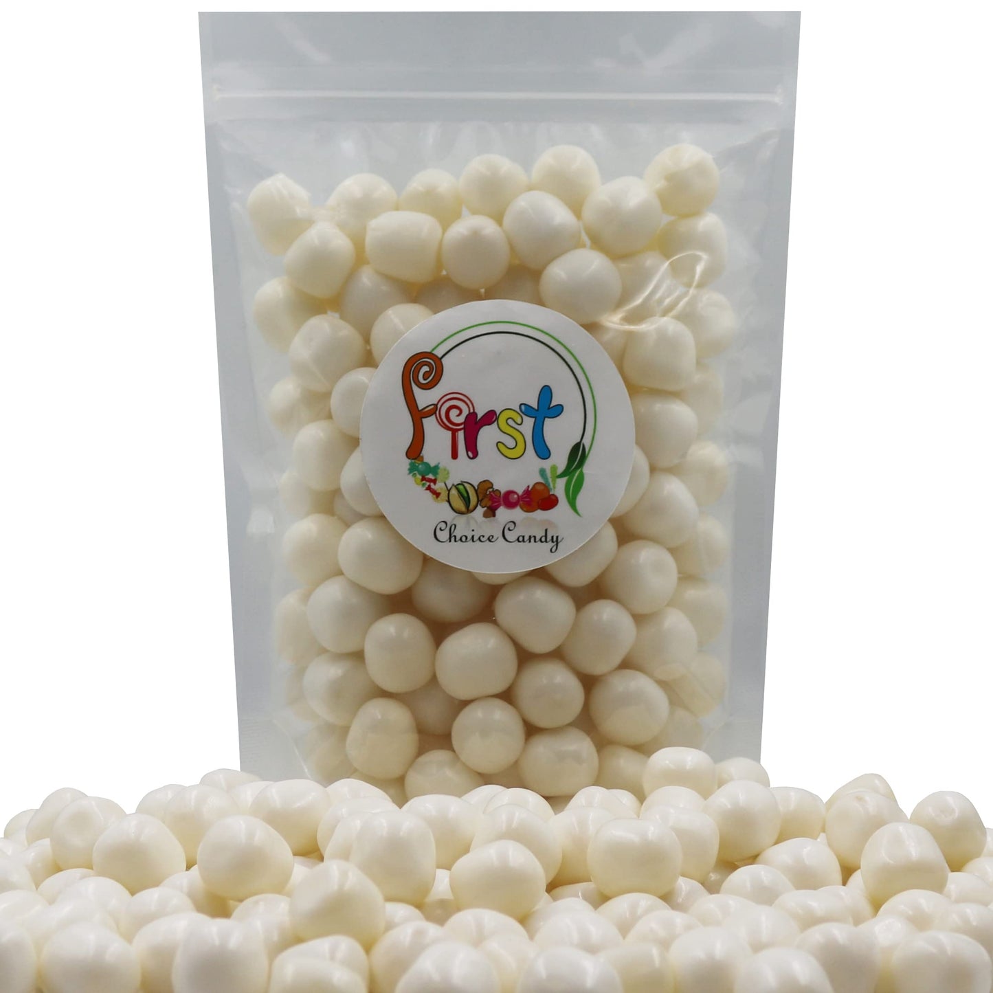 Sour Chewy Fruit Candy Balls (White Pina Colada, 5 Pound)