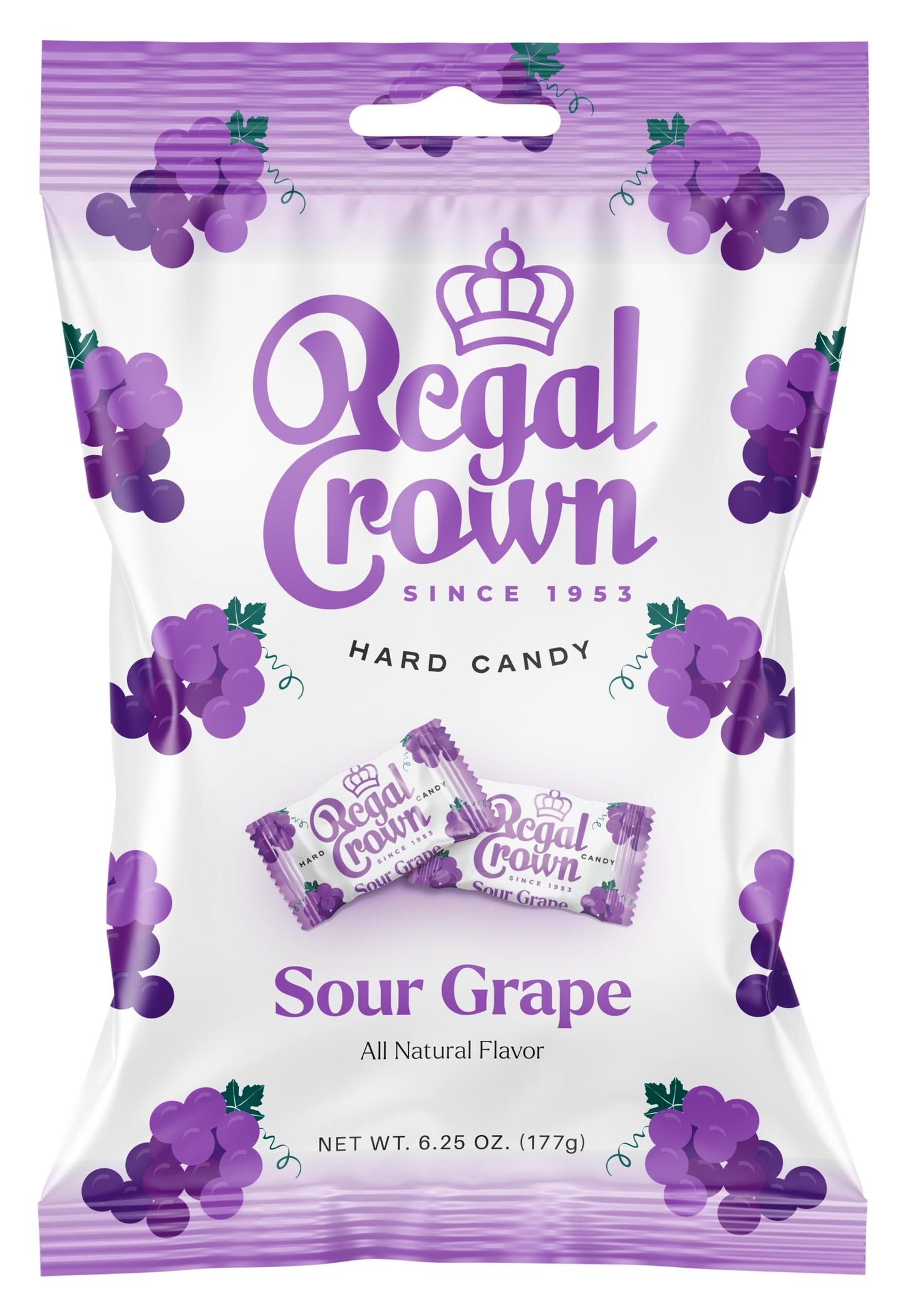 Regal Crown Sour Grape Candy | Traditional Sour Grapes Candy | Tart and Tangy Old Fashioned Sour Grape Hard Candy Brought To You