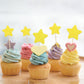 Gyufise 42Pcs Mixed Size Little Star Cupcake Toppers Gold Laser Twinkle Star Cupcake Picks Wedding Engagement Bridal Shower Baby