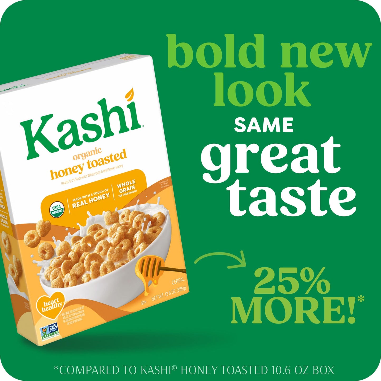 Kashi Breakfast Cereal  Organic  Whole Grain  Honey Toasted  13.6oz Box (1 Box)