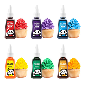 Pandalab Gel Food Coloring Set - 6 Vibrant Colors, 7.1 fl. oz Total, Ideal for Baking and Decoration