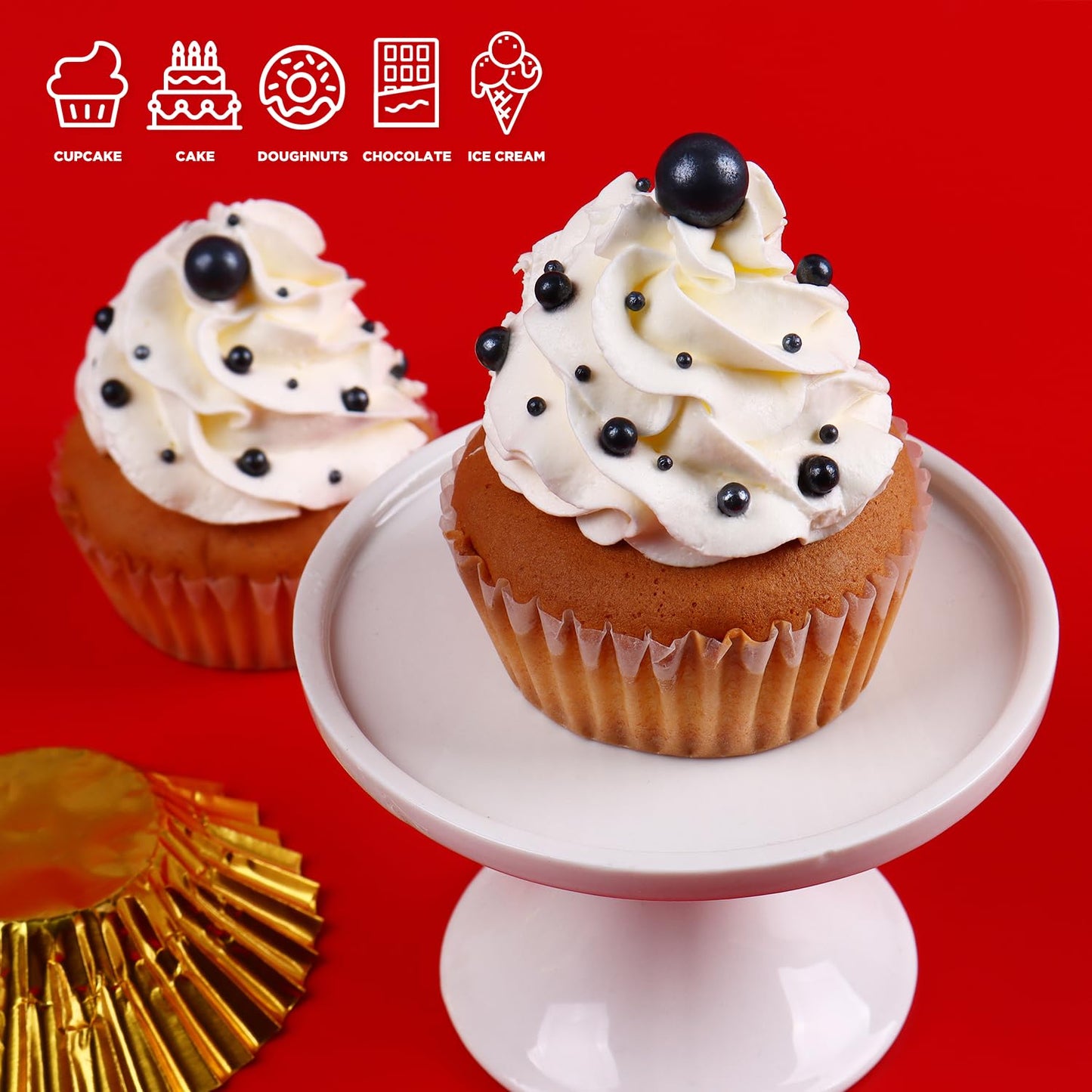 Cobakey Black Pearl Sugar Sprinkles for Cake Decorations, 3.52 oz - Ideal for Cupcakes, Weddings, Parties, and Holidays