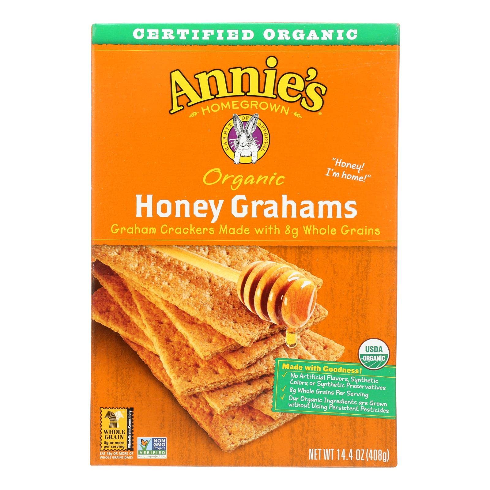 Annies Homegrown Organic Honey Graham Cracker, 14.4 Ounce - 12 Per Case