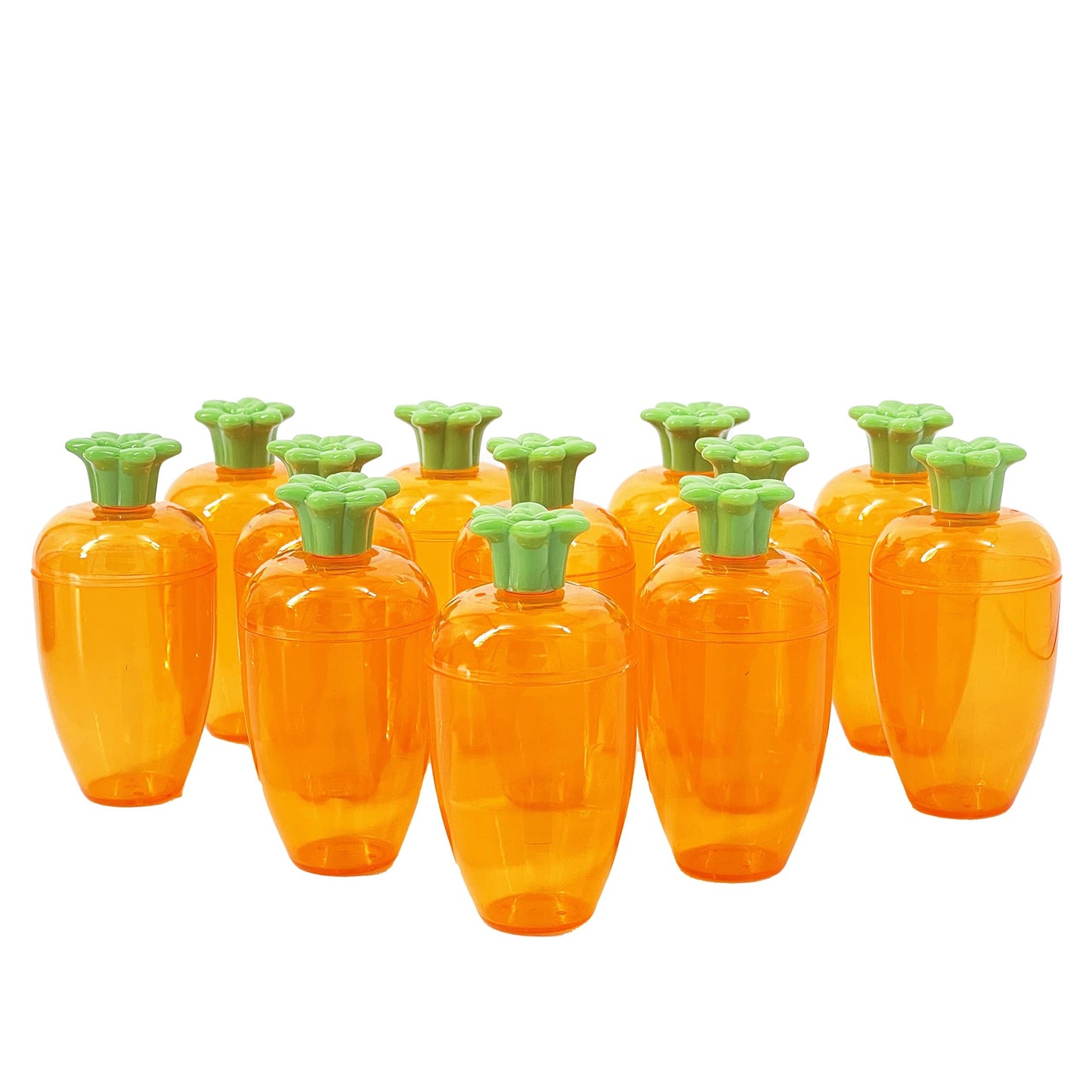 The Dreidel Company Fillable Easter Carrots Containers, 288-Pack, Orange Plastic, 5.5 Inch