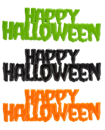 Decopac Halloween Drip Cake Toppers, 24 Pack Food Safe Cake Decorations, Happy Halloween Layon For Spooky  , Multicolored - Orange, White And Black (21372)