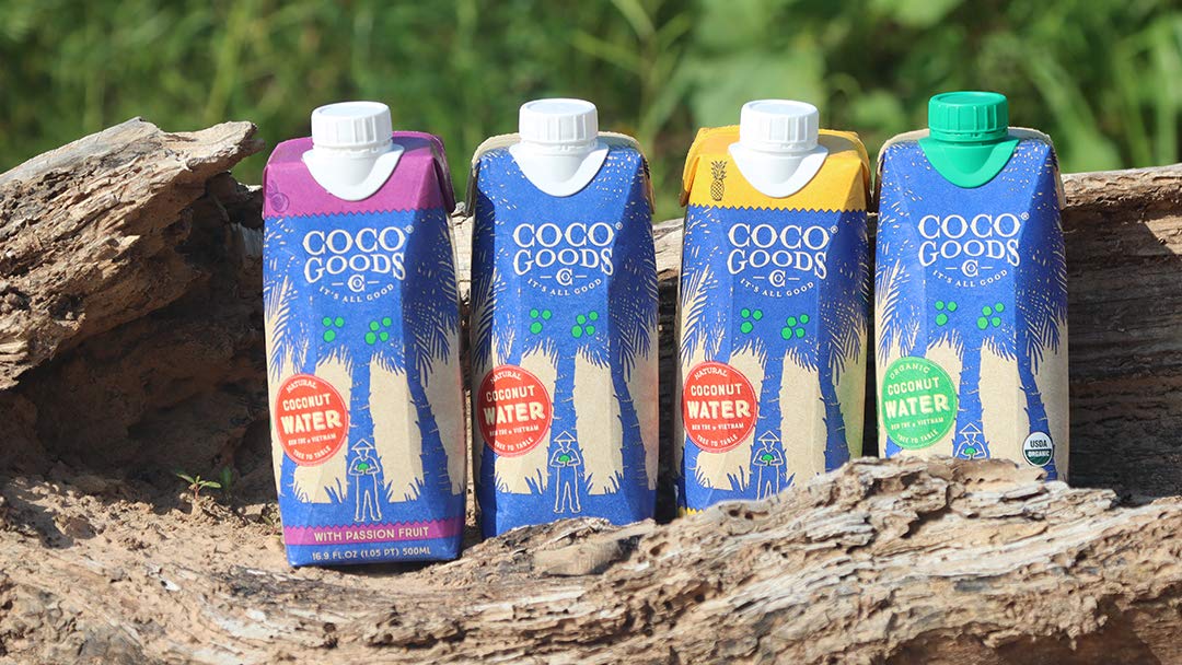 CocoGoodsCo 100% Organic Coconut Water, Single-Origin, One Ingredient, Zero Added Sugar, Non-GMO, Never from Concentrate, Electr