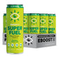 Eboost Super Fuel Healthy Energy Drink - Caffeine From Natural & Clean Ingredients For Focus And Productivity -Taurine Free Pre-Workout With Electrolytes, Nootropic & Vitamins - Ginger Lime, 12 Pack
