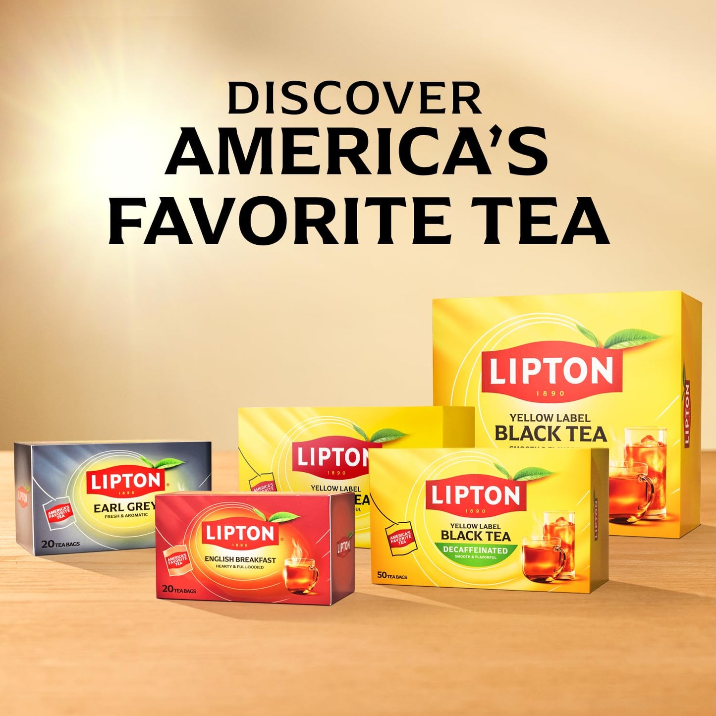 Lipton Decaf Black Tea Bags  Hot or Iced Caffeine Free Tea  50 Tea Bags