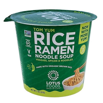 Lotus Foods Tom Yum Rice Ramen Soup cup 2 Ounce