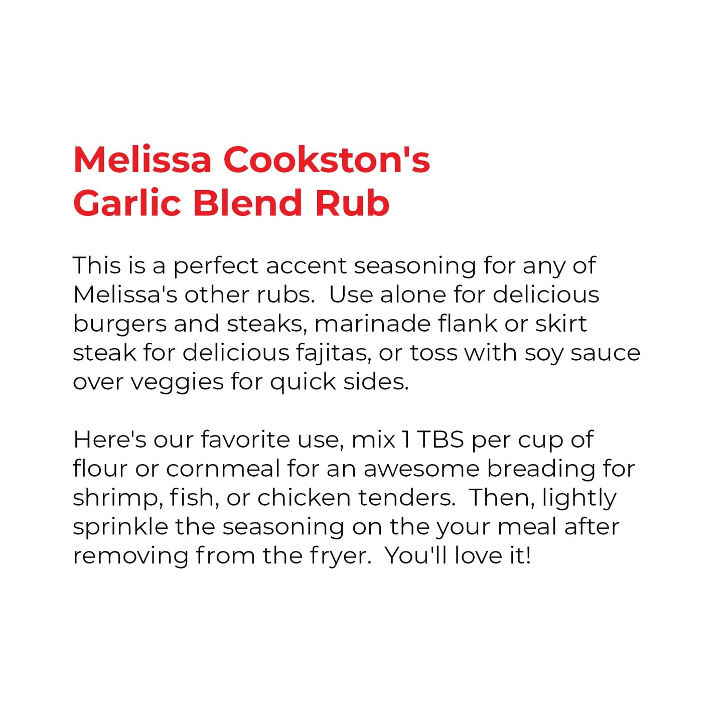 Melissa Cookston'S Garlic Blend Bbq Rub, Award Winning Barbecue Rubs, 16 Oz