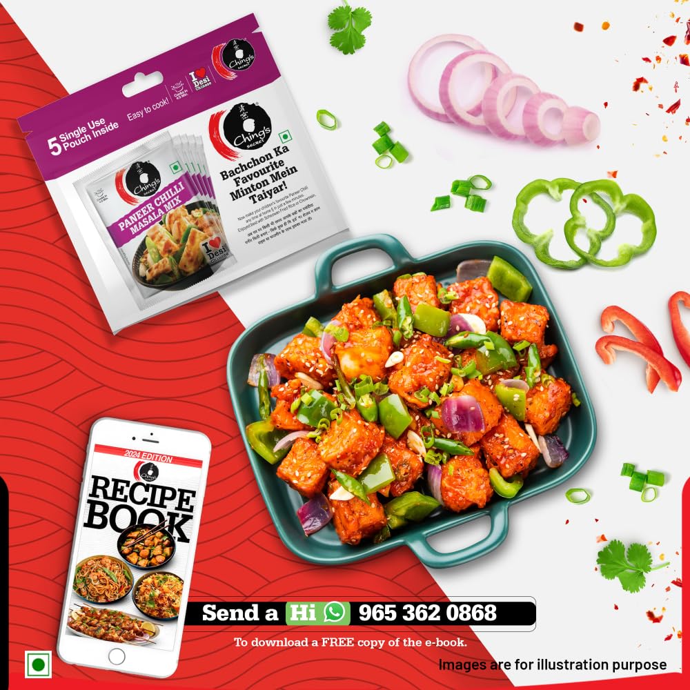 Chings Secret Paneer Chilli Masala - 5 Single Use Pouch - 100 Gram