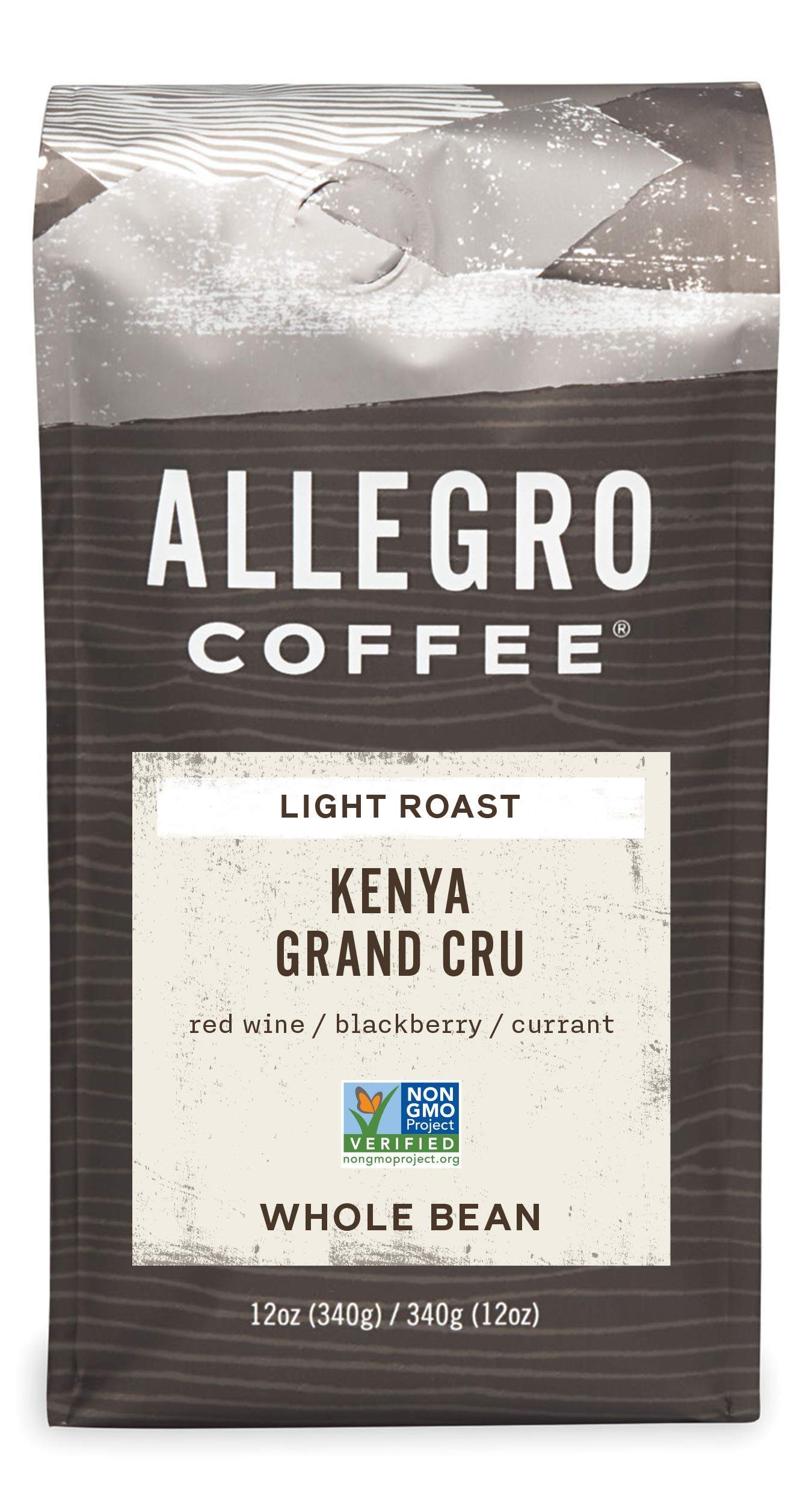 Allegro Coffee Kenya Grand Cru Whole Bean Coffee, 12 oz, Model 12KE