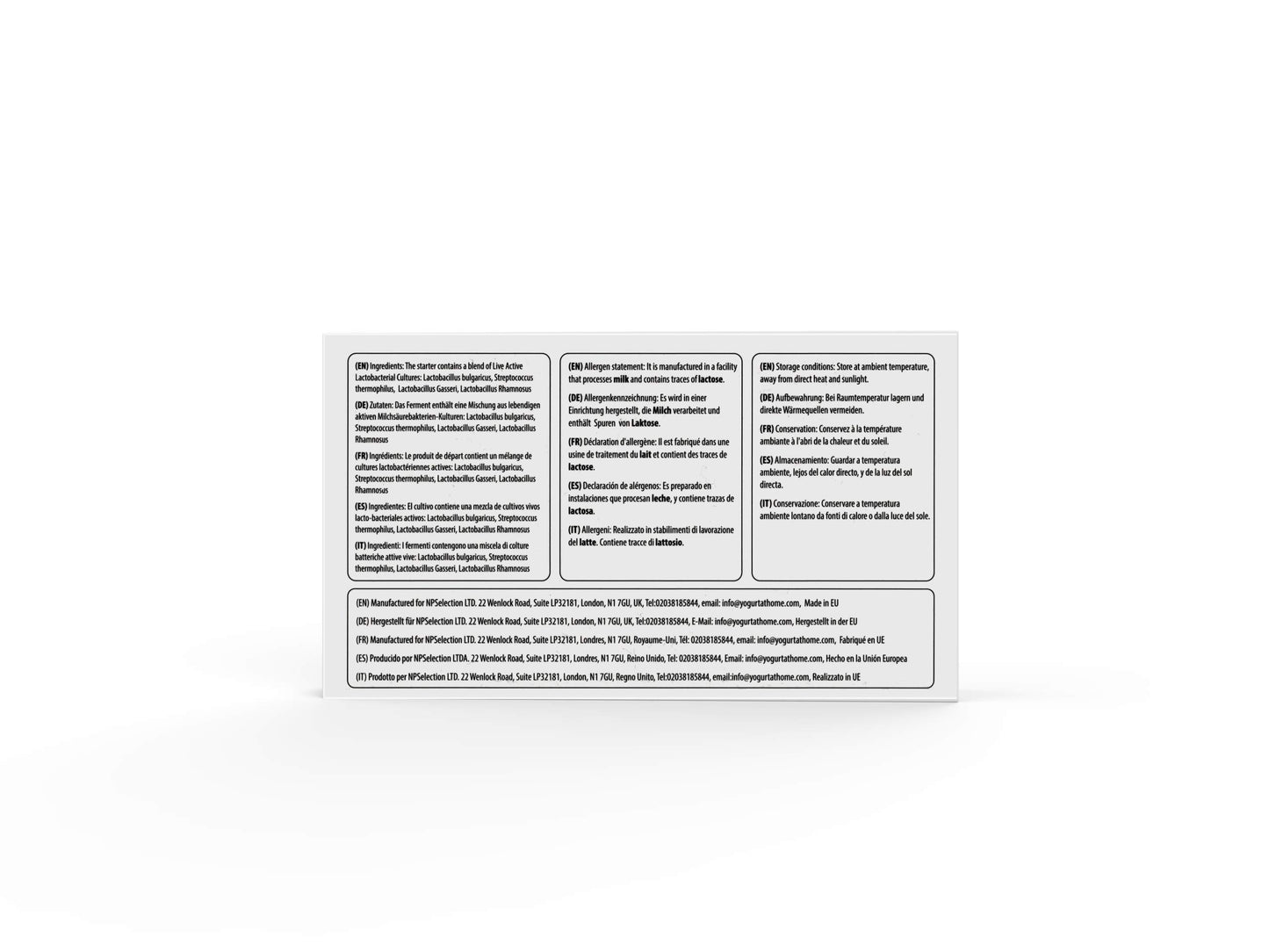 Natural Probiotic Selection Yogurt Starter Cultures - Pack of 12 Freeze-Dried Sachets for Lactobacillus Rhamnosus and L.Gasseri