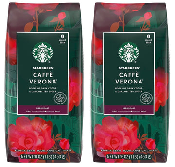 Starbucks Caffe Verona Whole Bean Coffee, 16 Ounce (Pack of 2)