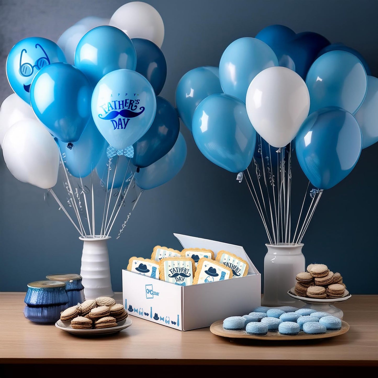 Fathers Day Cookies Party Favors 24 Pack Decorated Treats Bulk for Dad | INDIVIDUALLY WRAPPED Sugar Cookies | Gift Basket Peanut