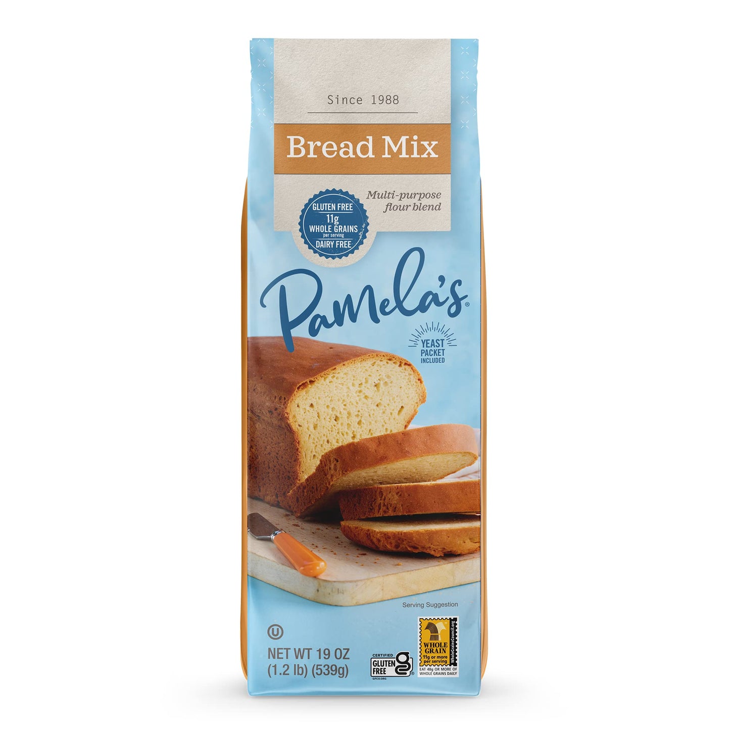Pamelas Products Gluten Free, Bread Mix, 19 Ounce , Pack of 6