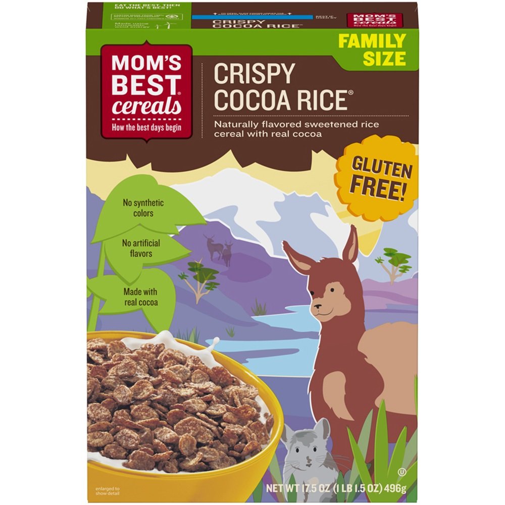 Mom'S Best Crispy Cocoa Rice Cereal, Gluten Free, Kosher, No High Fructose Corn Syrup, Made With Real Cocoa, 17.5 Oz Box (Pack O