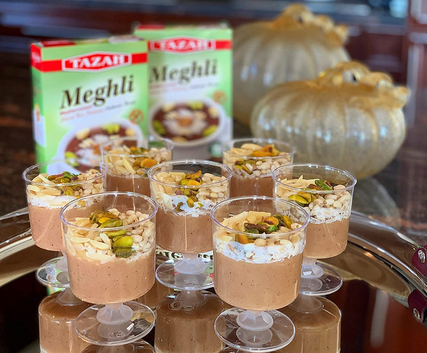 Tazah Meghli 7Oz Lebanese Spiced Rice Pudding - Gluten-Free, Vegan-Friendly, 200G Powder Mix - Authentic Taste, Quick & Easy Pre