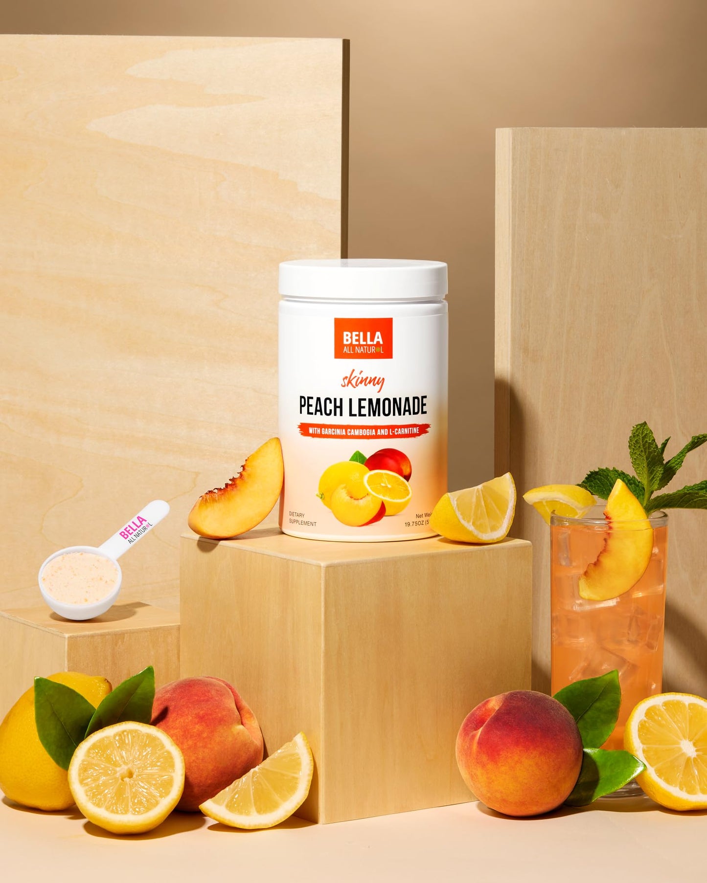 Bella All Natural Skinny Lemonade - Peach Flavor, 560G