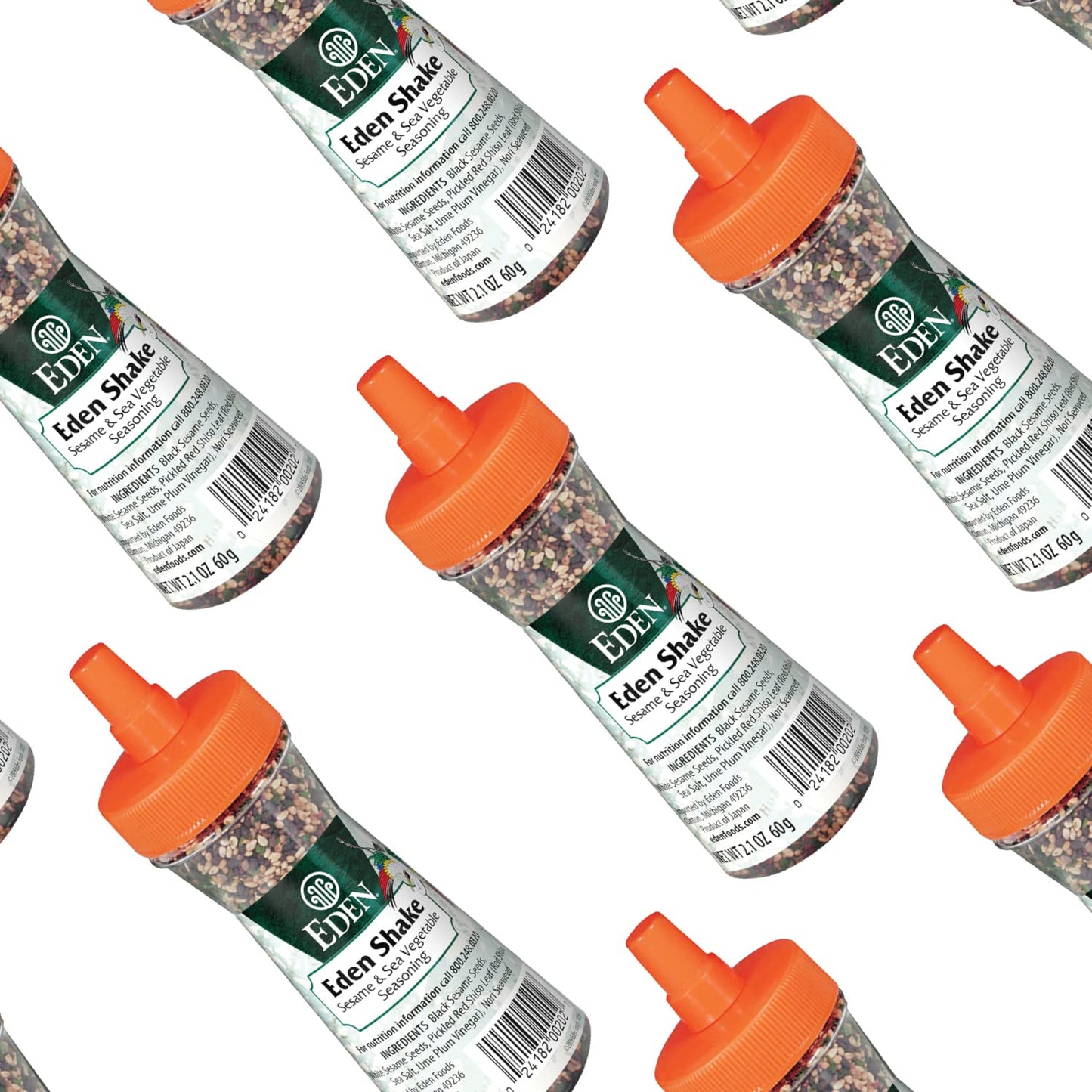 Eden Shake Furikake, Made in Japan, Rice Seasoning, No Sugar, Seaweed, Nori, Pickled Red Shiso Leaf, Black and White Sesame Seed