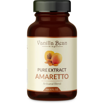 Pure Amaretto Extract For Baking And Flavoring - 4 Oz - Premium Quality Natural Flavors For Baked Goods, Desserts, & Cooking