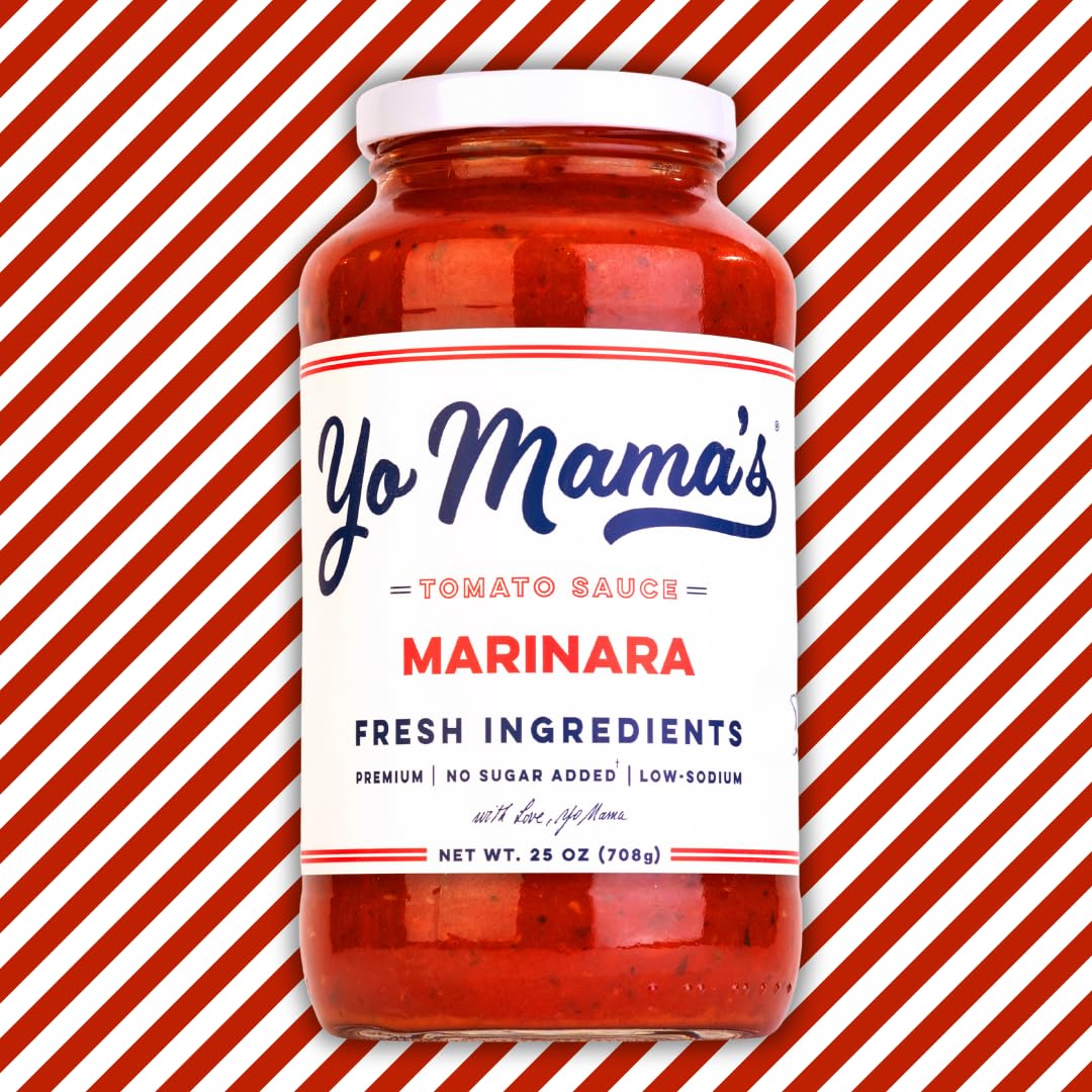 Yo Mamas Foods Keto Marinara Sauce - No Sugar Added, Low Carb, Gluten Free - 1.56 lb (Pack of 2)