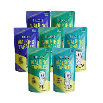 Fillo's Walking Tamales, Mild Variety Pack of 7, Ready-to-Eat, Delicious, Gluten-Free, Preservative-Free, Vegan, Microwavable, N
