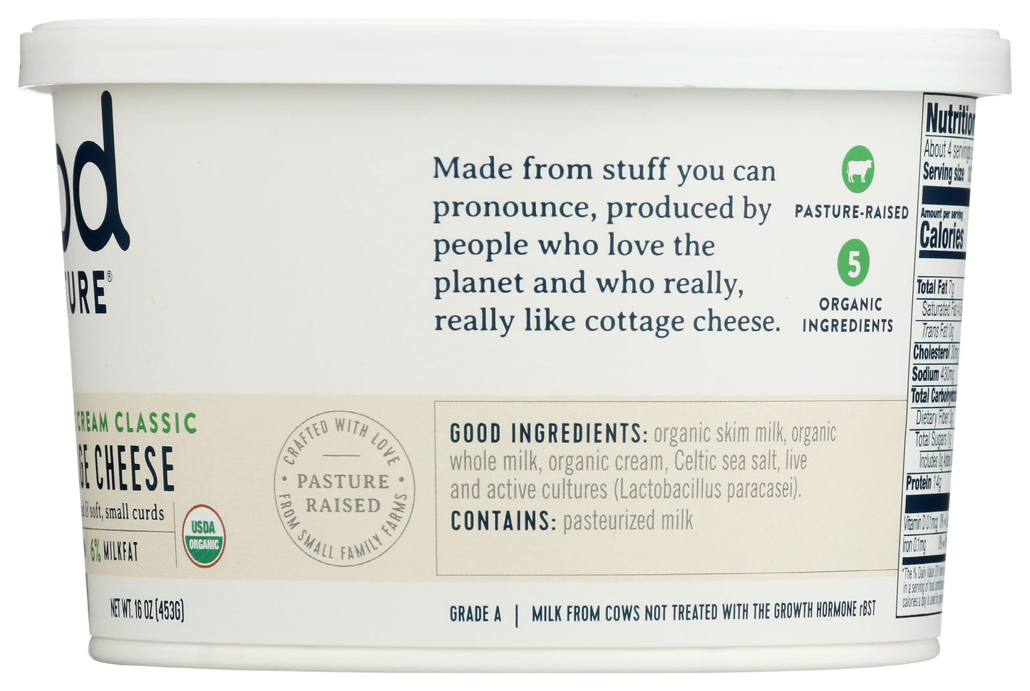 Good Culture, Organic Cottage Cheese - Double Cream 6%, 16 Ounce