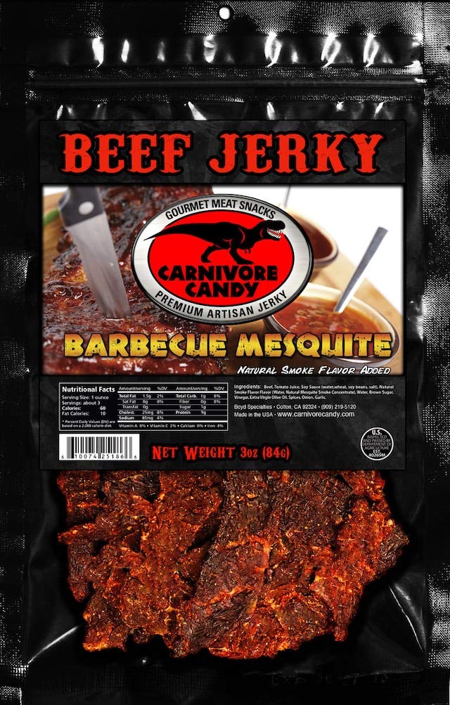 Jurassic Jerky Beef Jerky Variety Pack - Teriyaki, Barbecue Mesquite, Traditional - 3 oz bags (Pack of 3) - High Protein Snack