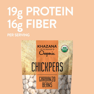 Khazana Organic Chickpeas 4Lb - Garbanzo Beans | Non-Gmo, Gluten Free & Kosher | Authentic Lentils From India