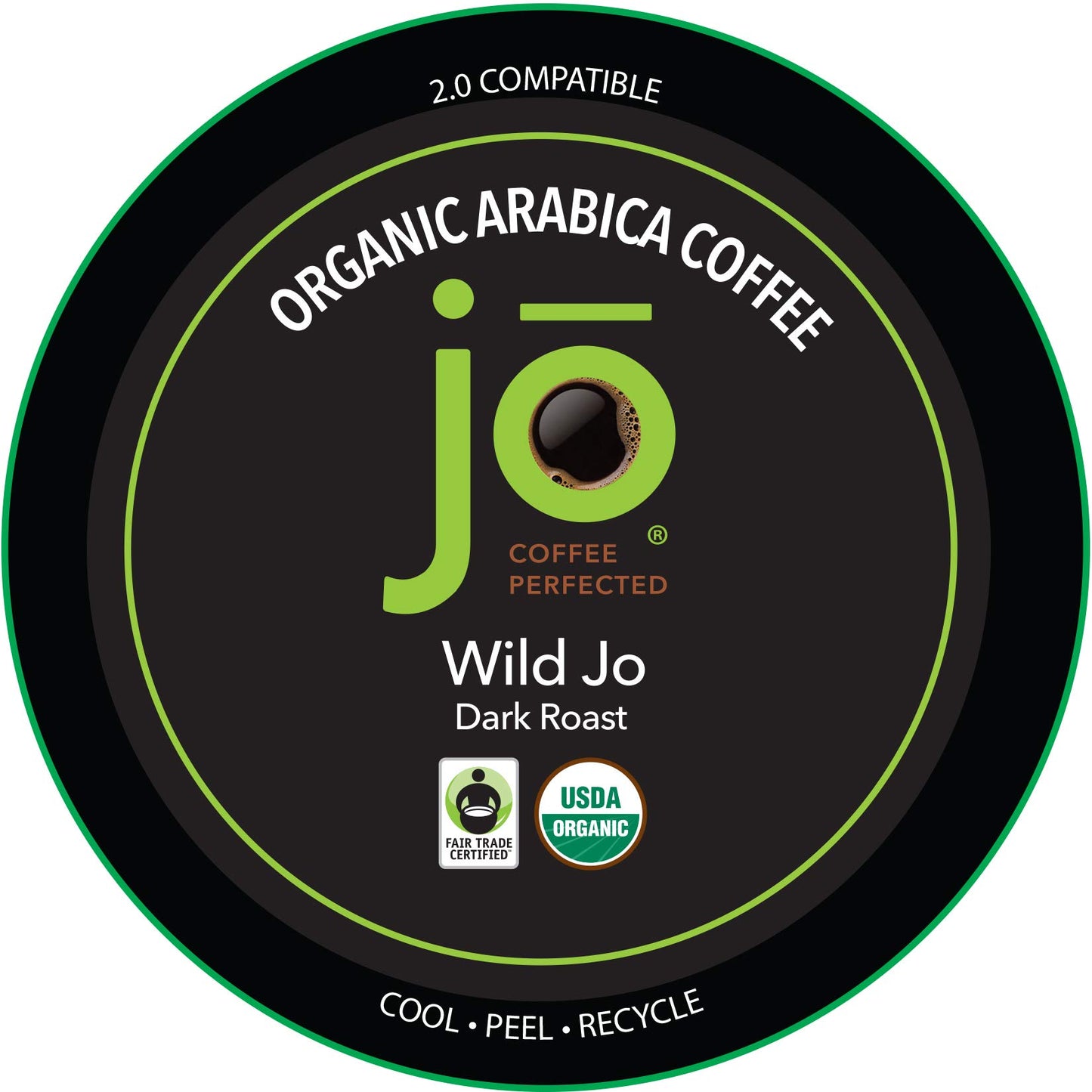 Jo Coffee Dark French Roast Organic Coffee - Fair Trade Certified, 24 Single Serve K-Cups, Gluten Free for Keurig malt-inspired