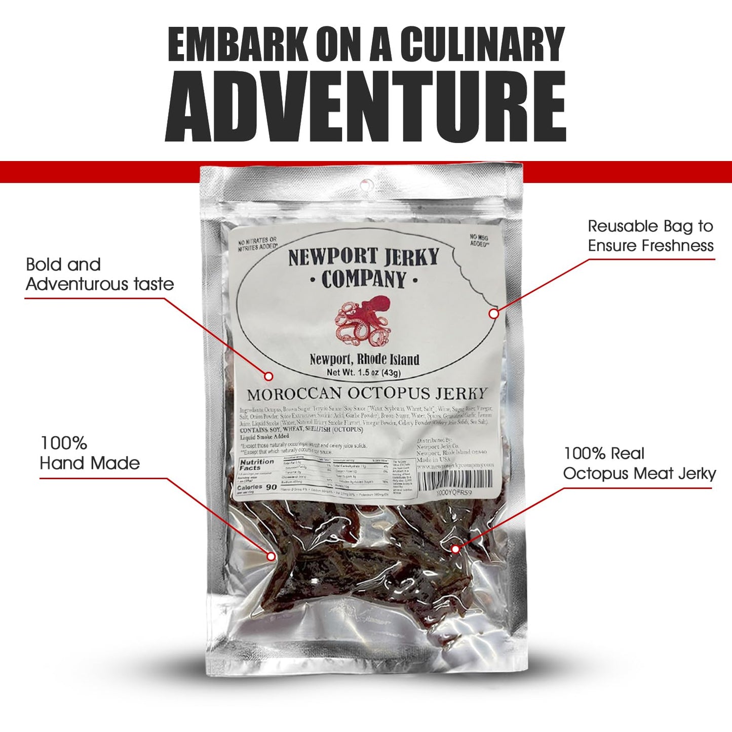 Newport Jerky Company Moroccan Octopus Jerky