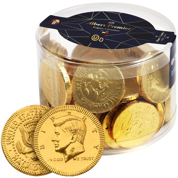 Albert Premier Belgian Chocolate Coins - 48 Individually Wrapped Gold Coins, Kosher Certified Milk Chocolate Lucky Coins For St. Patrick Party Favors, Pots Of Gold & Treats