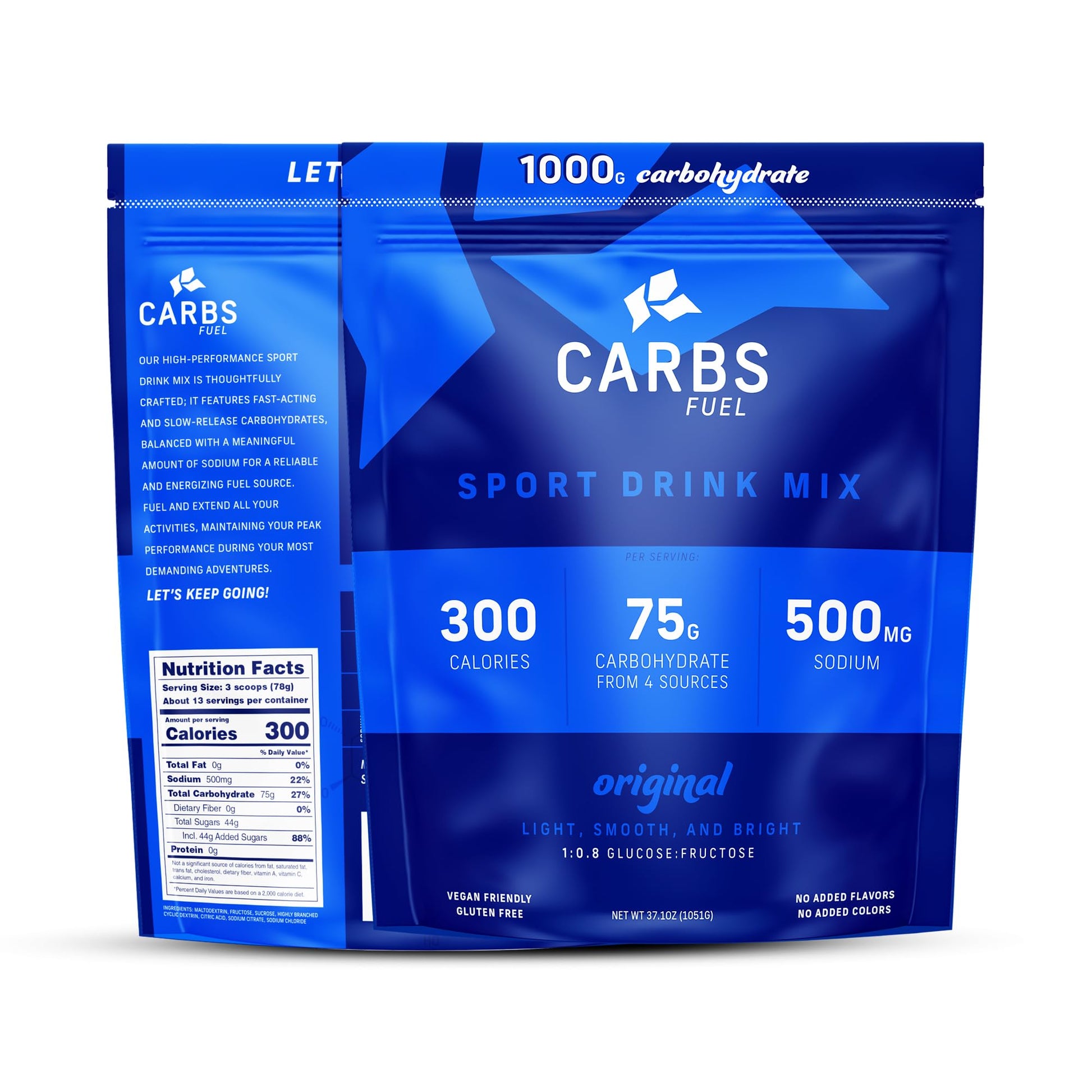 Carbs Fuel Oriflavor Blendal 1 000G Sport Drink Powder - 75G Carbs  300 Calories  500Mg Sodium Per Serving | No Preservatives  High Carb Hydration Powder Mix | Light & Refreshing Flavor