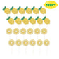 Oskal 24Pcs Glitter Lemon Cupcake Toppers Fruits Theme Party, Lemonade Party Decor, Summer Cupcake Toppers, Main Squeeze Party D