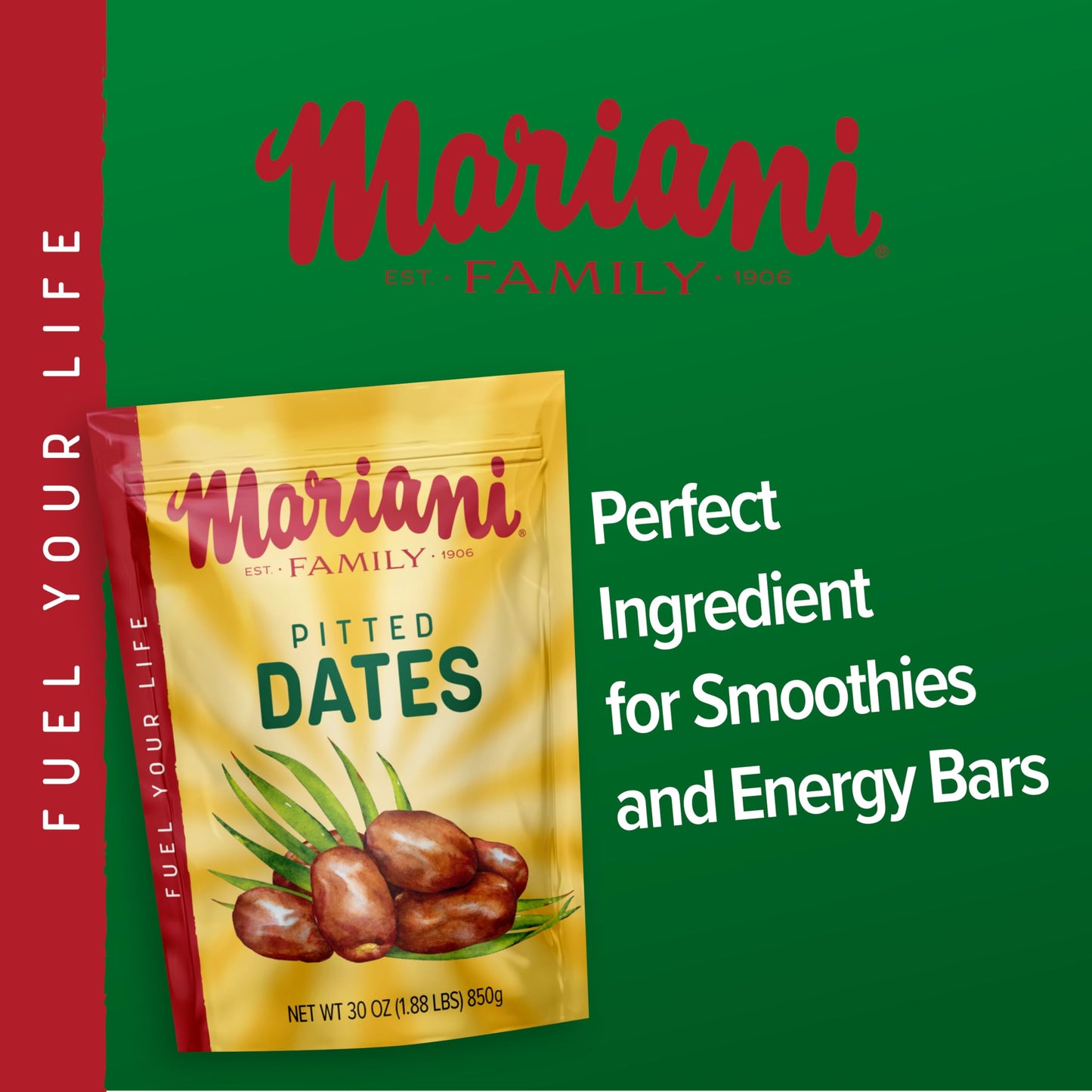 Mariani Pitted Dates, 30 Oz - Resealable Bag, High Fiber, No Sugar Added