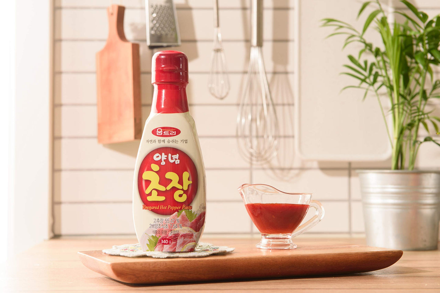 Woomtree Hot Red Chili Pepper Paste Sauce with Vinegar (Chogochujang), 12oz- Bottle | Korean Food | Asian Food |