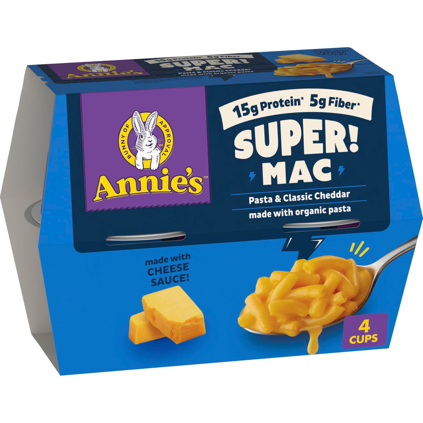 Annies Super! Mac Microwave Pasta and Classic Cheddar Cups  4 Ct  11.44 oz